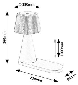 Rabalux 74214 - LED Акумулаторен настолна лампа ZAVIER LED/5W/5V