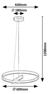 Rabalux 72222 - LED Пендел THRAC LED/34W/230V матов хром