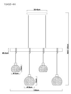 Globo 15452-4H - Висящ на въже полилей ADAJA 4xE27/40W/230V