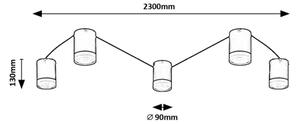 Rabalux 71295 - Плафон LOOPLAB 5xG9/28W/230V