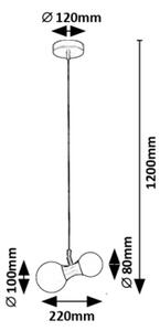 Rabalux 72299 - Пендел LITION 2xG9/28W/230V