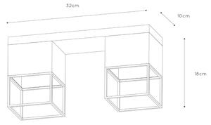 Lucide 21120/02/30 - Плафон RIXT 2xE27/40W/230V черен