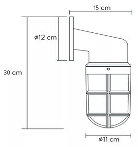 Lucide 11892/01/30 - Екстериорен аплик DUDLEY 1xE27/40W/230V IP44 черен