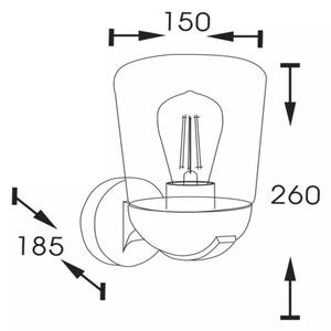 Lucide 27837/01/30 - Екстериорен аплик TULSA 1xE27/40W/230V IP44 черен