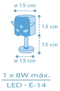 Dalber 61811 - Детска малка лампа СИН HERO 1xE14/8W/230V