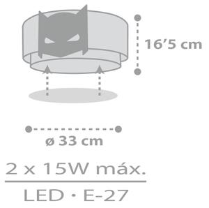Dalber 61806 - Детска плафониера DARK HERO 2xE27/15W/230V