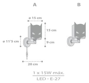 Dalber 61809 - Детски аплик DARK HERO 1xE27/15W/230V