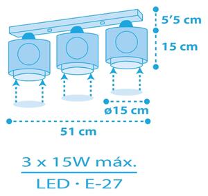 Dalber 60653 - Детска плафониера ПИРАТ ISLAND 3xE27/15W/230V