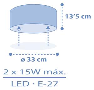 Dalber 42006T - Детска плафониера COLOR LIGHT 2xE27/15W/230V син