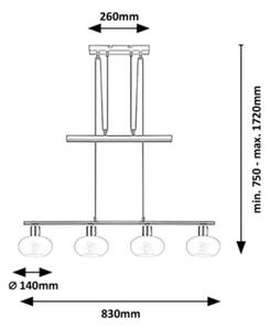 Rabalux - Висящ полилей 4xE14/40W/230V