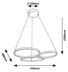 Rabalux 72297 - LED Пендел FORMAND LED/38W/230V черен