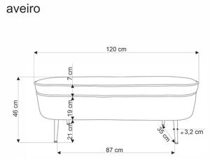 Пейка с място за съхранение AVEIRO 46x120 см бял