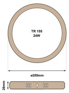 LED Плафониера RING LED/24W/230V 4200K Ø 28,5 см кафяв