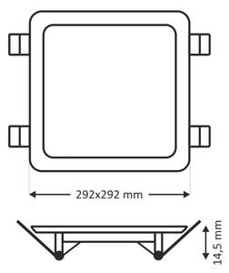 LED Лампа за окачен таван SQUARE LED/24W/230V 4200K 29,2x29,2 см кафяв