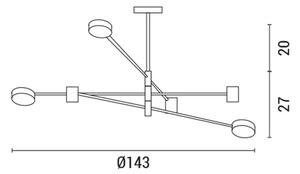 LED Полилей LED/36W/230V 3000K златист