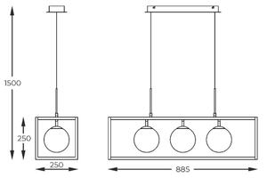 Zuma Line MD3115-3-3BT-LED Пендел PIRO 3xG9/3,5W/230V+LED/33W 2700-6000K