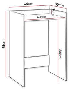 Шкаф за пералня POLA 98x64 см бял