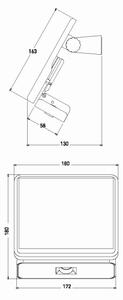 LED соларен прожектор с сензор 8W/3,7V 2000mAh IP54 черен
