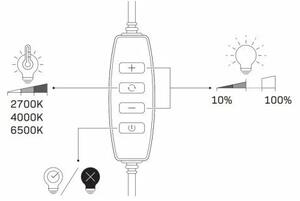 LED Димируема лампа със статив и държач за влогване LED/15W/5V 2700-6500K