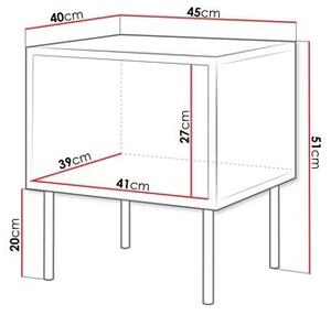 К-кт 2x Нощно шкафче CORTINA 51x45 см черен