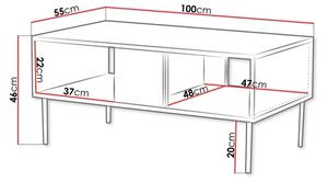 Масичка за кафе DECO 46x100 см орех вармия