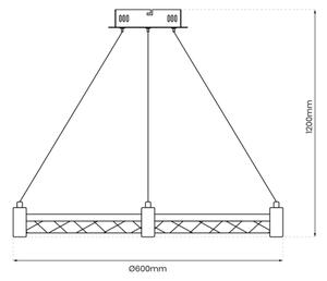 LED Пендел ELEGANCE LED/36W/230V Ø 60 см златист