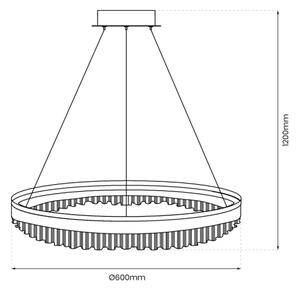 LED Пендел PRECIOSA LED/52W/230V Ø 60 см златист