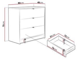 Шкаф TIRENO 75x80 см бял