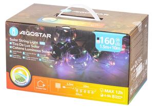 Aigostar - LED соларна верига 20xLED/8 функции 11,5m IP65 многоцветна