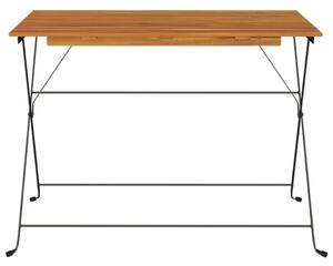 VidaXL Сгъваема бистро маса, 100x54x71 см, акация масив и стомана