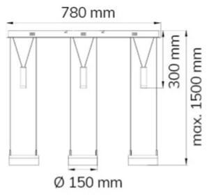 Wofi 7263.06.54.6000 - LED Димируем пендел 3xLED/7,5W/230V + 3xLED/1W