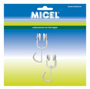 Curtain pulley Micel TLD18 Вътре Бял 2 броя