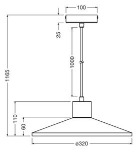 Ledvance - Пендел DECOR CONCRETE 1xE27/15W/230V Ø 32 см бетон сив