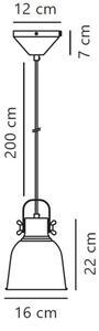 Nordlux - Пендел ADRIAN 1xE27/25W/230V Ø 16 см сив