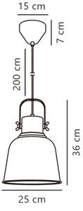 Nordlux - Пендел ADRIAN 1xE27/25W/230V Ø 25 см сив