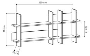Етажерка BEADS 70x150 см бял