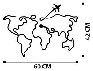 Декорация за стена 60x42 см карта метал