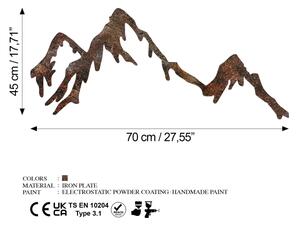 Декорация за стена 45x70 см планини метал