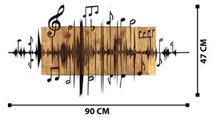 Декорация за стена 90x47 см бележки дърво/метал
