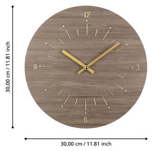 Eglo 425508 - Стенен часовник TAKAHAGI 1xAA Ø 30 см кафяв