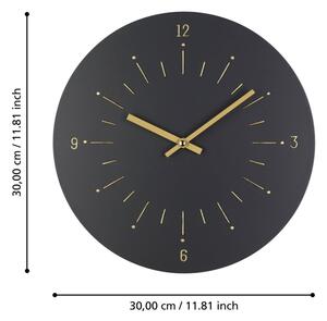 Eglo 425509 - Стенен часовник TAKAHAGI 1xAA Ø 30 см черен