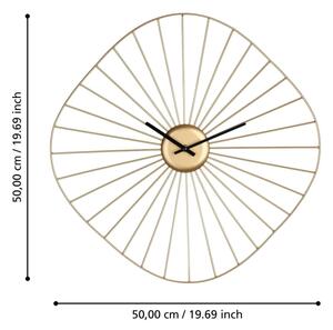 Eglo 425514 - Стенен часовник MATSUMOTO 1xAA 50x50 см златист