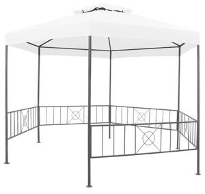 VidaXL Градинска беседка, 323x275x265 см, бяла, 180 г/м²