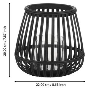 Eglo 422085 - Свещник BUNAWAN 20x22 см черен/бамбук