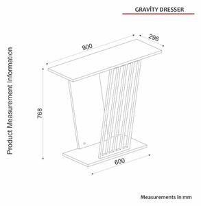 Конзолна маса GRAVITY 76,8x90 см черен/златист