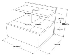 Нощно шкафче 32x40 см дъб