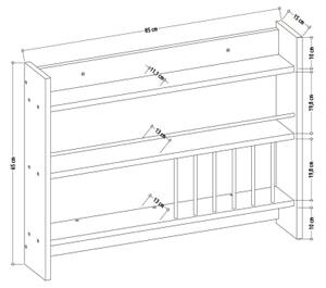 Кухненски рафт за стена KOLIN 65x85 см бял