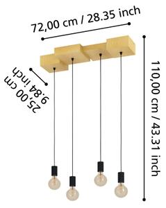 Eglo 43799 - Пендел HALKIN 4xE27/40W/230V