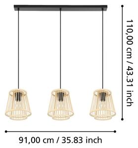 Eglo 43853 - Пендел HYKEHAM 3xE27/40W/230V