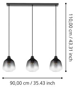 Eglo 43822 - Пендел SEDBERGH 3xE27/40W/230V